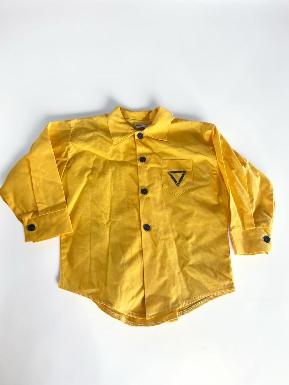 Vintage Ruffniks Yellow Button Shirt Kids Long Sleeve Pocket Top